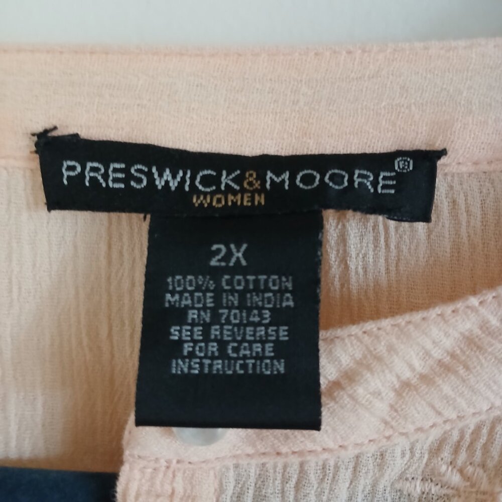 Preswick & Moore women top 3/4 sleeve 2x Plus size - Picture 5 of 8